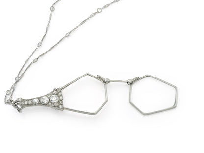 Antique Edwardian 1910s 7.70 Carat Diamond Lorgnette