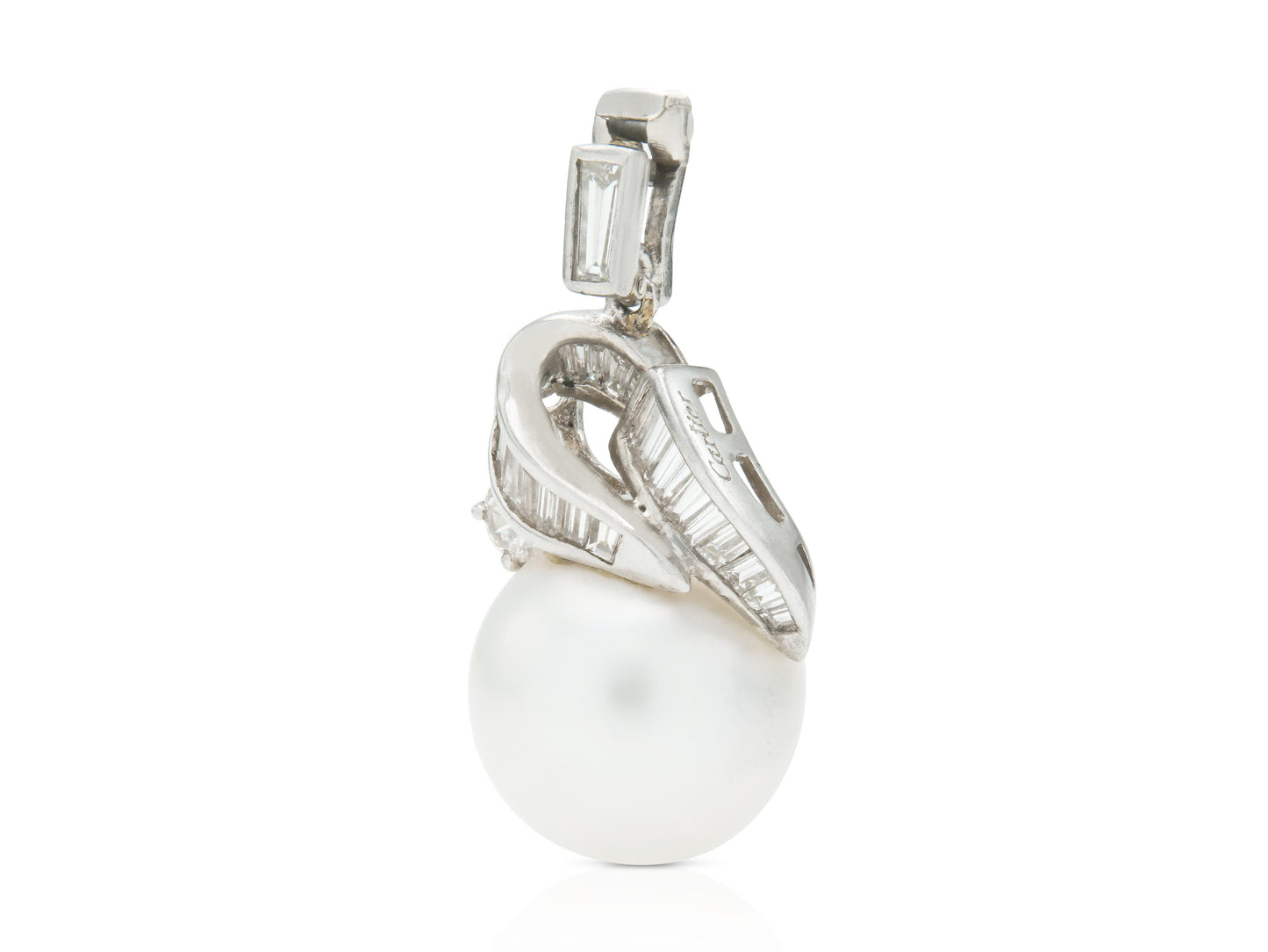 Vintage 1980s Cartier Pearl and Diamond Pendant