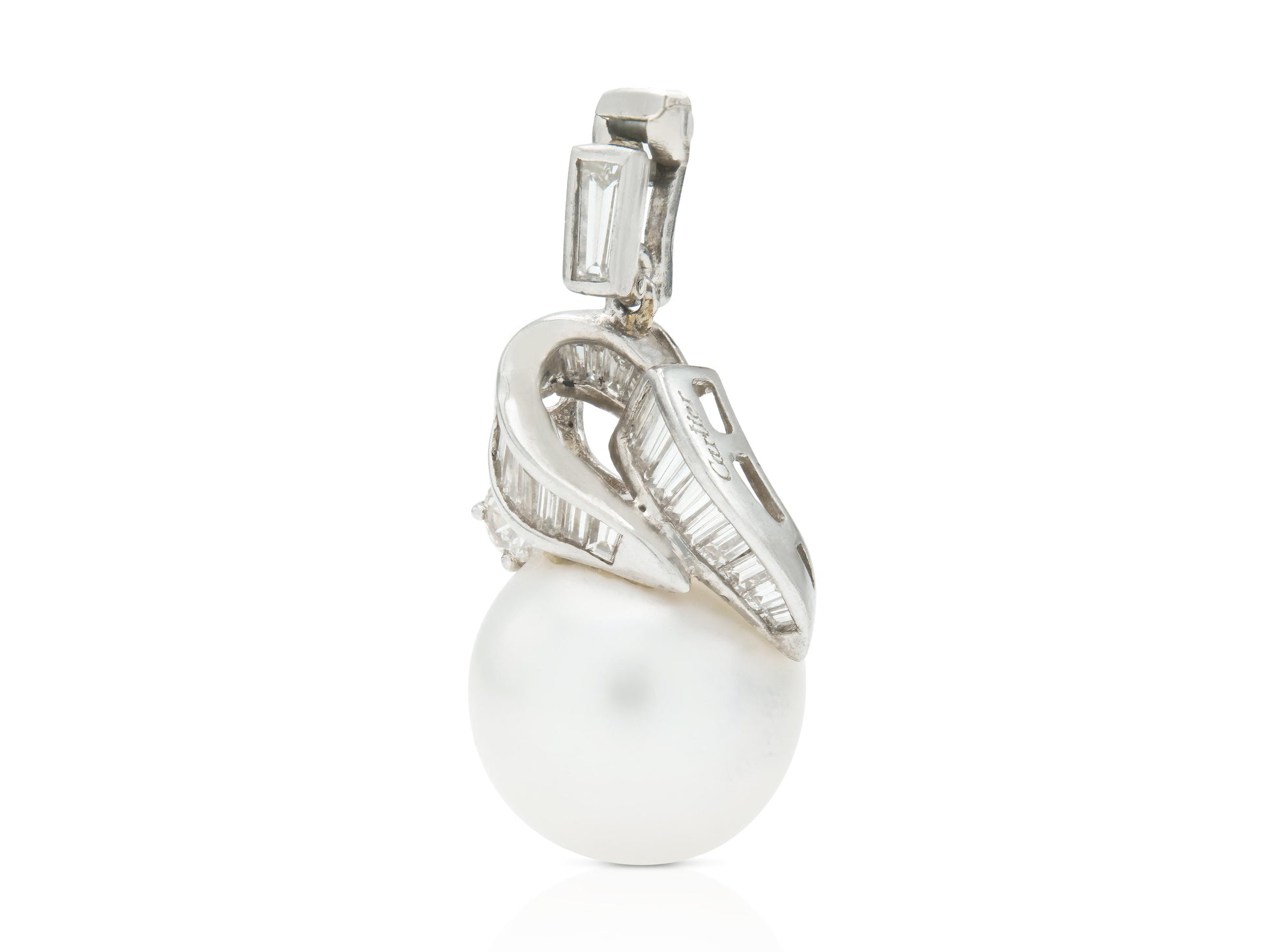 Vintage 1980s Cartier Pearl and Diamond Pendant