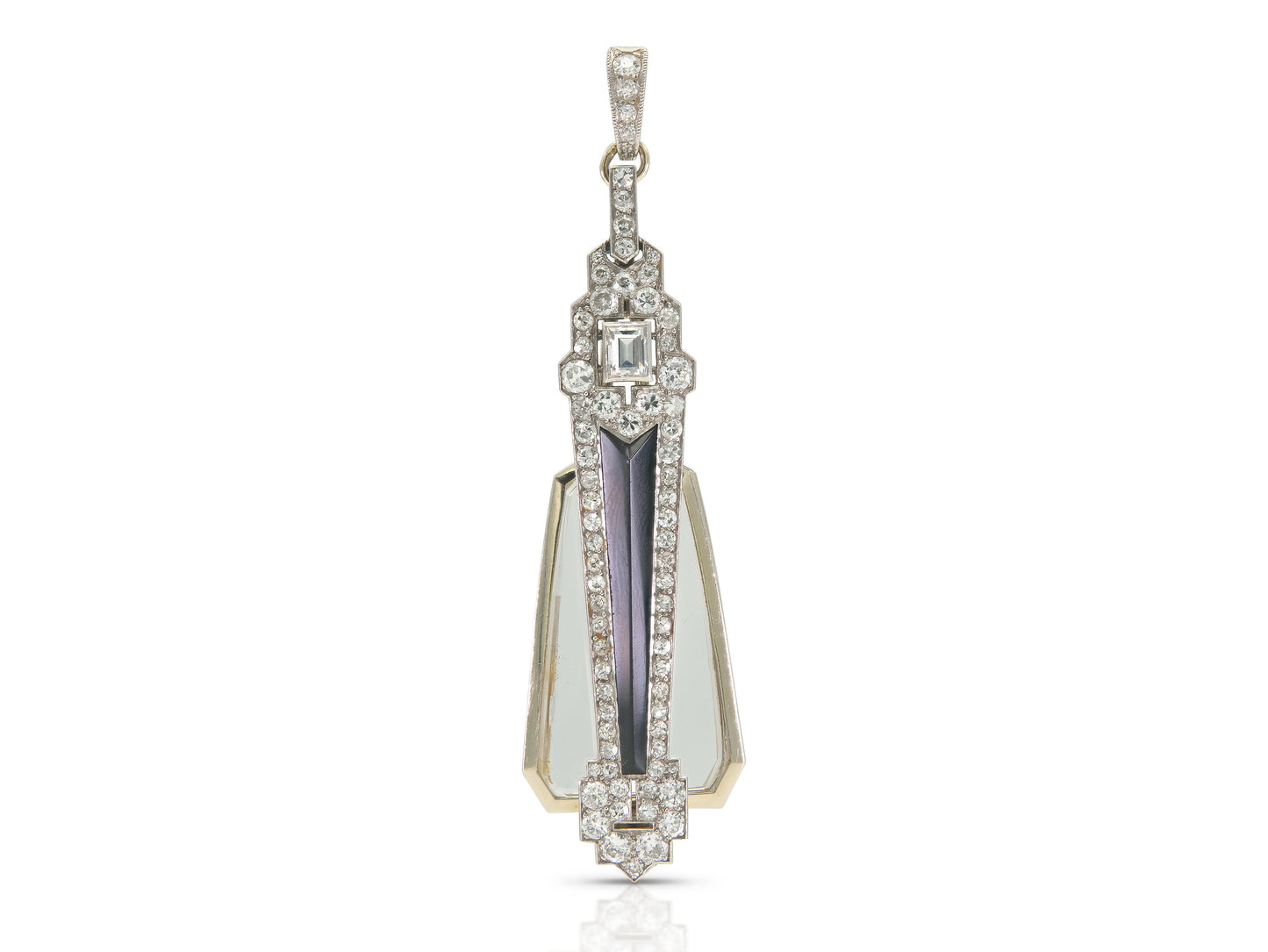Antique Art Deco 1920s Onyx and Diamond Lorgnette