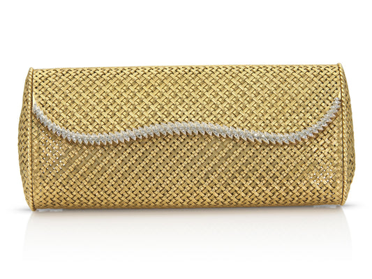 Vintage 1960s Corletto Gold Clutch Bag with Diamonds
