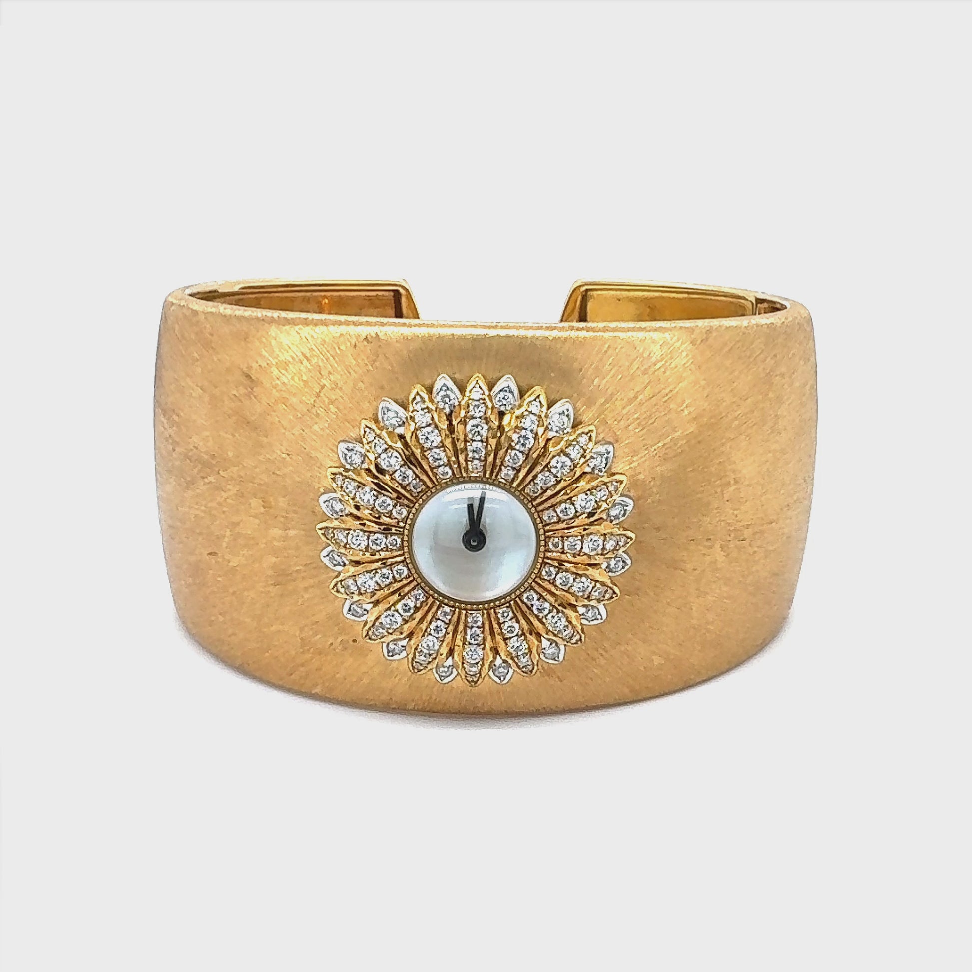 Buccellati Anthochron Gold Watch Bangle with Diamonds