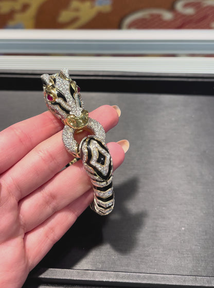 David Webb Diamond Zebra Bracelet