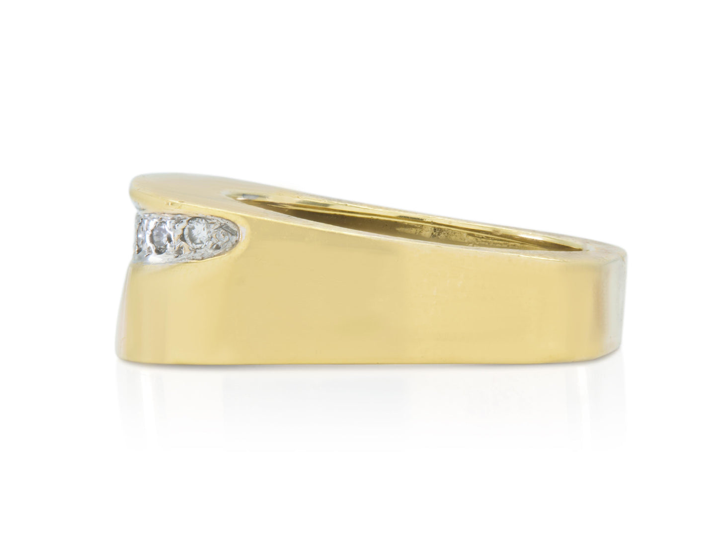 Vintage 1990s Gold Square Ring with Diamonds