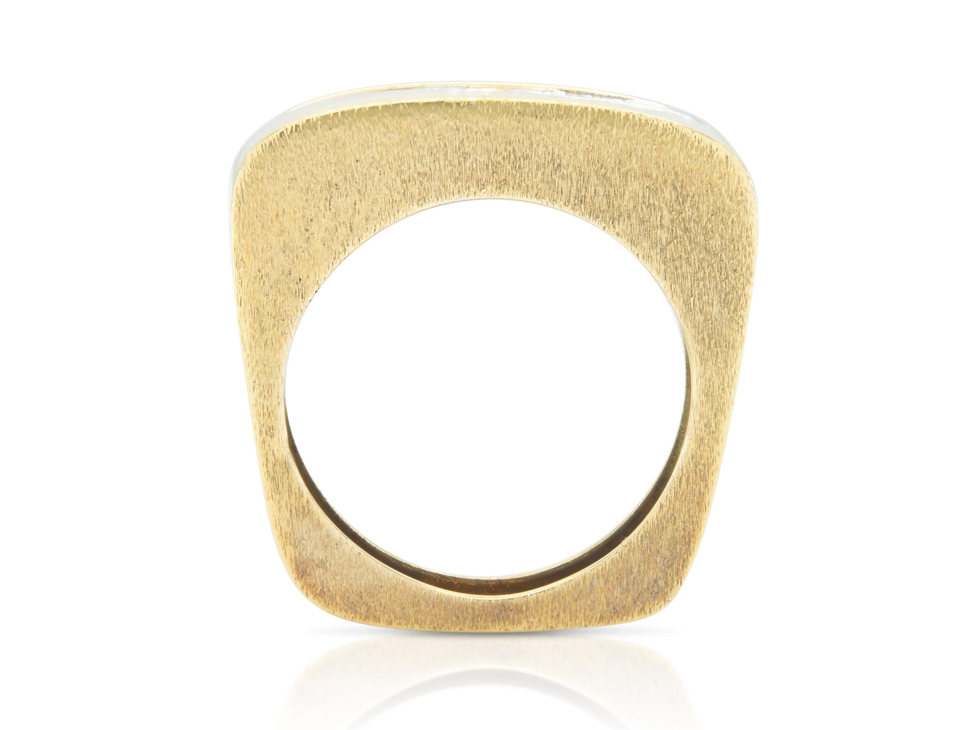 Vintage 1990s Gold Square Ring with Diamonds