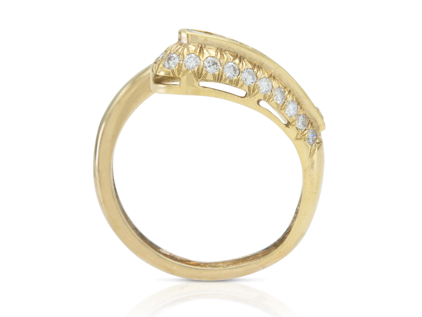 Vintage 1980s 0.95 Carat Diamonds Snake Ring