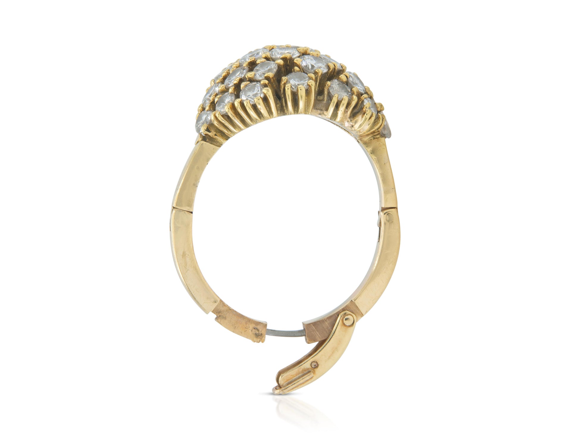 Vintage 1970s 2.10 Carat Baguette and Round Cut Diamonds Ring