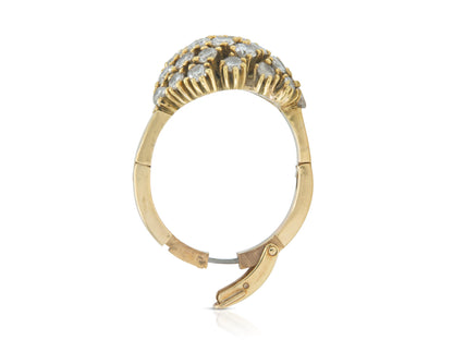 Vintage 1970s 2.10 Carat Baguette and Round Cut Diamonds Ring