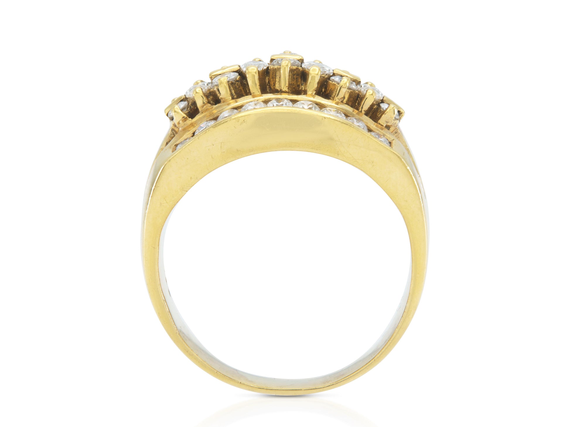 Vintage 1980s 1.00 Carat Marquise and Round Cut Diamonds Ring