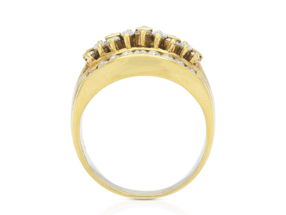 Vintage 1980s 1.00 Carat Marquise and Round Cut Diamonds Ring