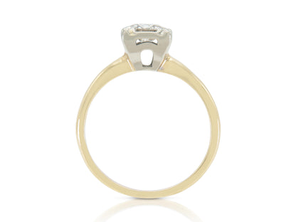 Vintage 1940s Retro 0.55 Carat Round Cut Diamond Square Set Engagement Ring
