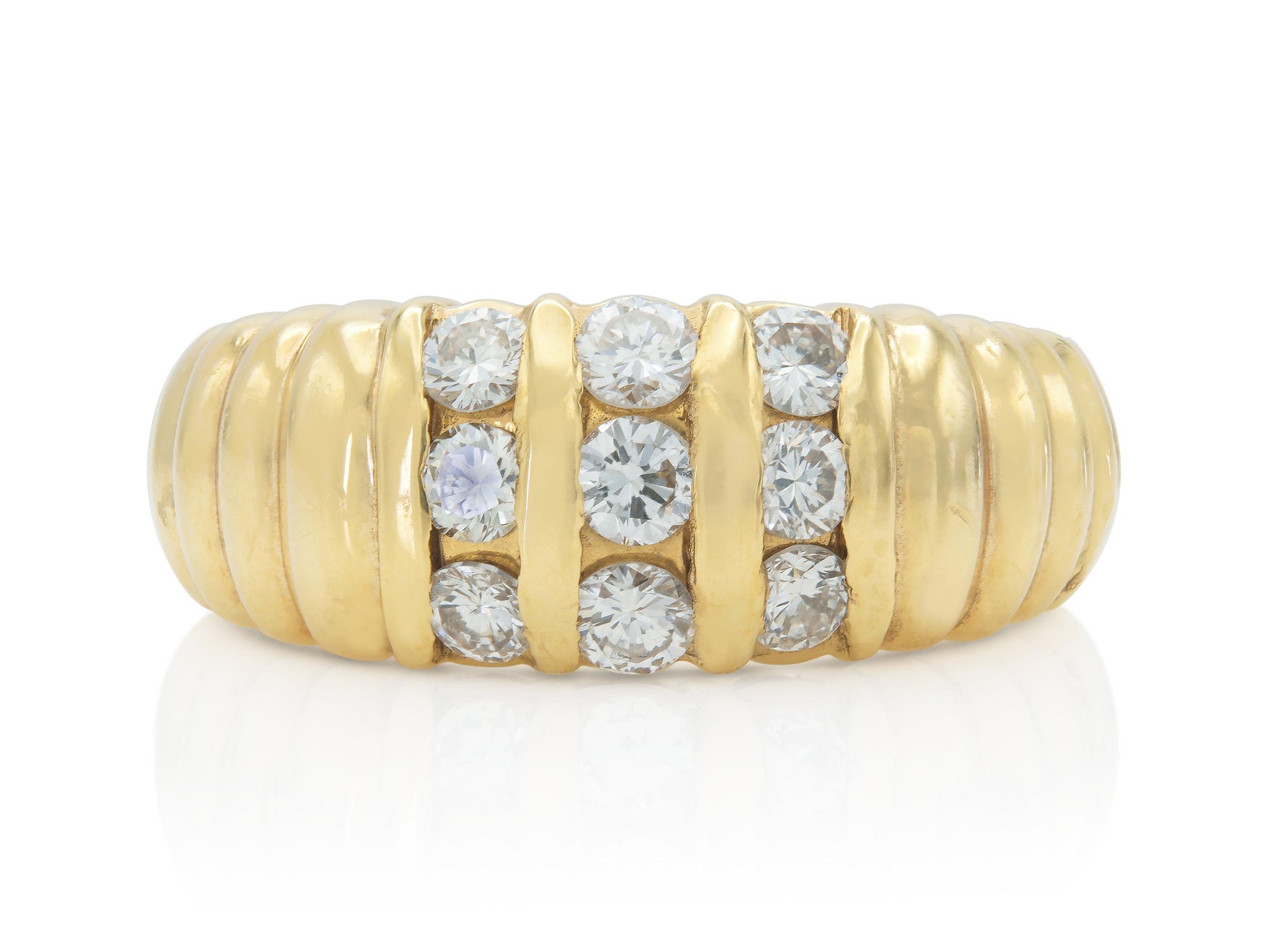 Vintage 1980s 0.57 Carat Bar Set Diamonds Band Ring