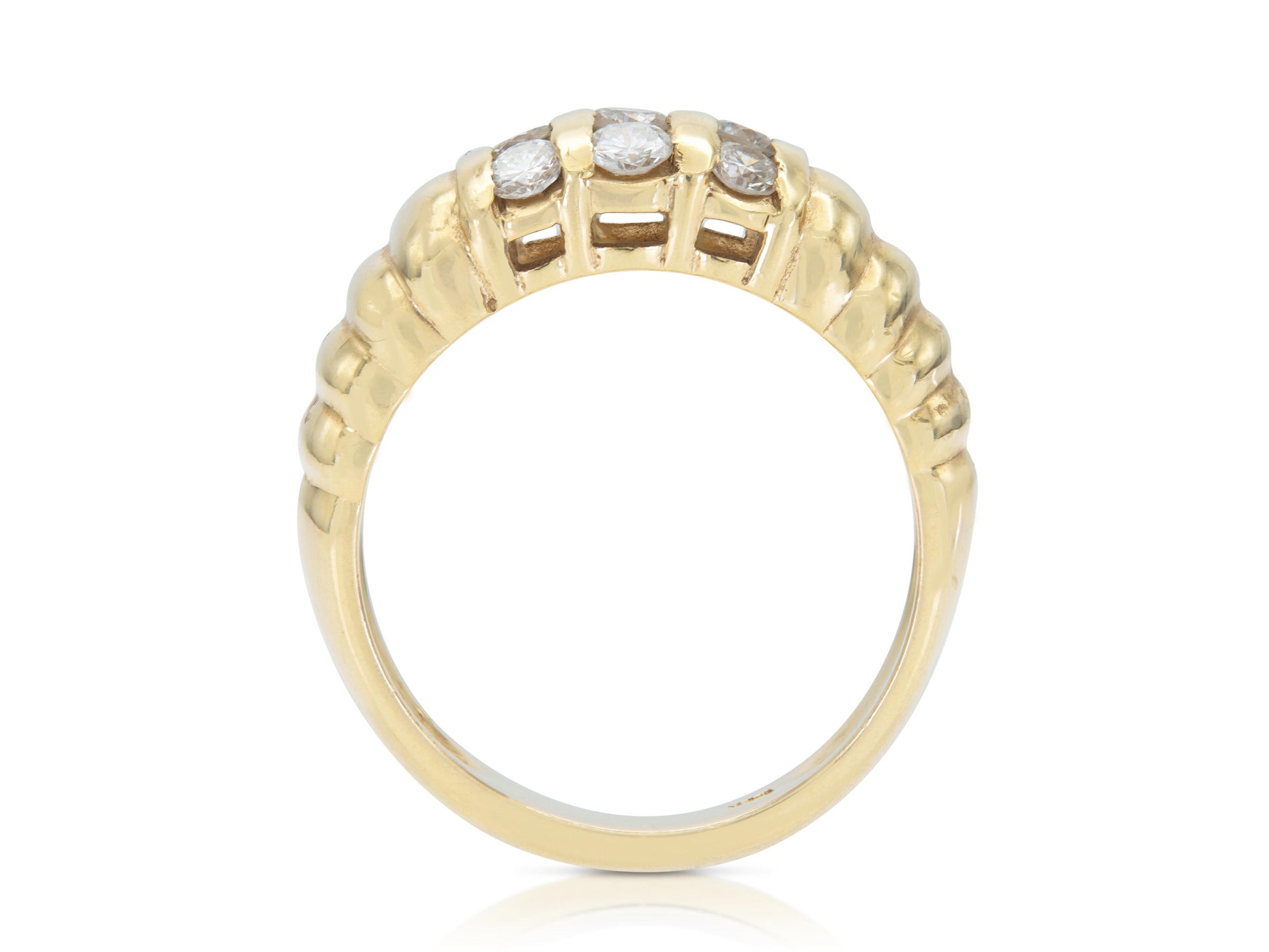 Vintage 1980s 0.57 Carat Bar Set Diamonds Band Ring