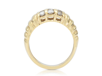 Vintage 1980s 0.57 Carat Bar Set Diamonds Band Ring
