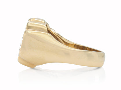 Vintage 1980s 0.28 Carat Round Cut Diamonds Signet Ring