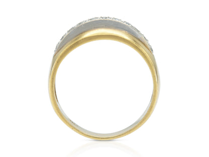 Vintage 1980s Gold Band Ring with Diamonds