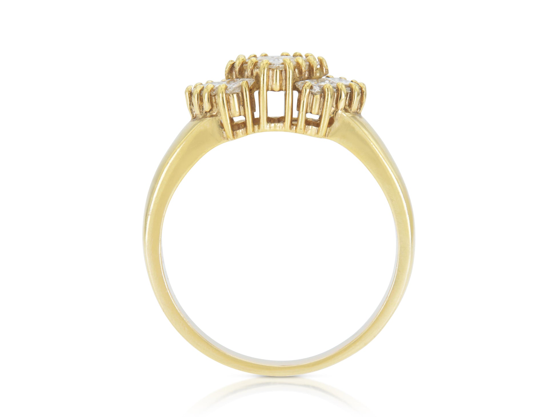 Vintage 1990s 0.77 Carat Princess Cut Diamonds Ring