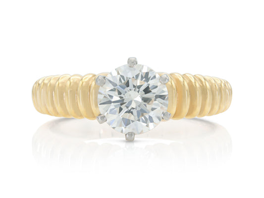 Vintage 1970s 1.22 Carat Round Cut Diamond Engagement Ring