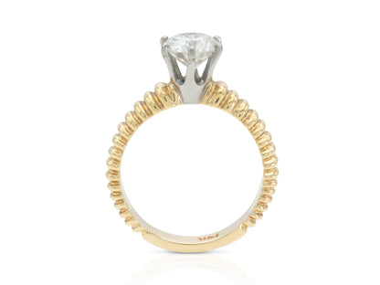 Vintage 1970s 1.22 Carat Round Cut Diamond Engagement Ring