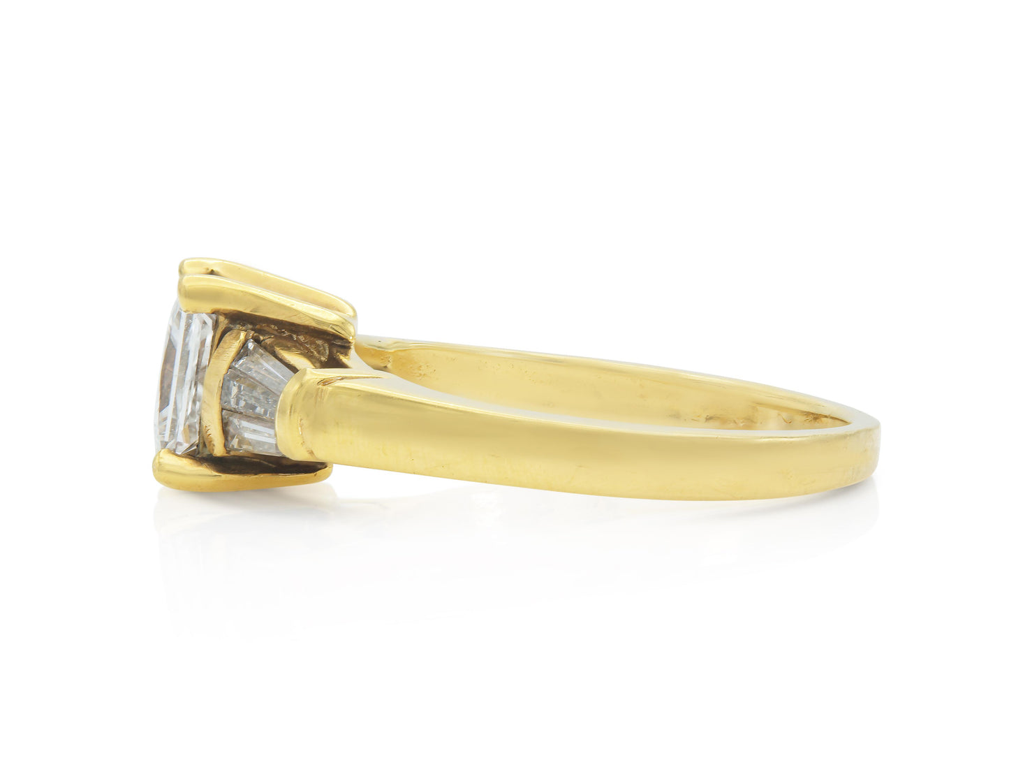 Vintage 1980s 1.06 Carat Princess Cut Diamond Engagement Ring