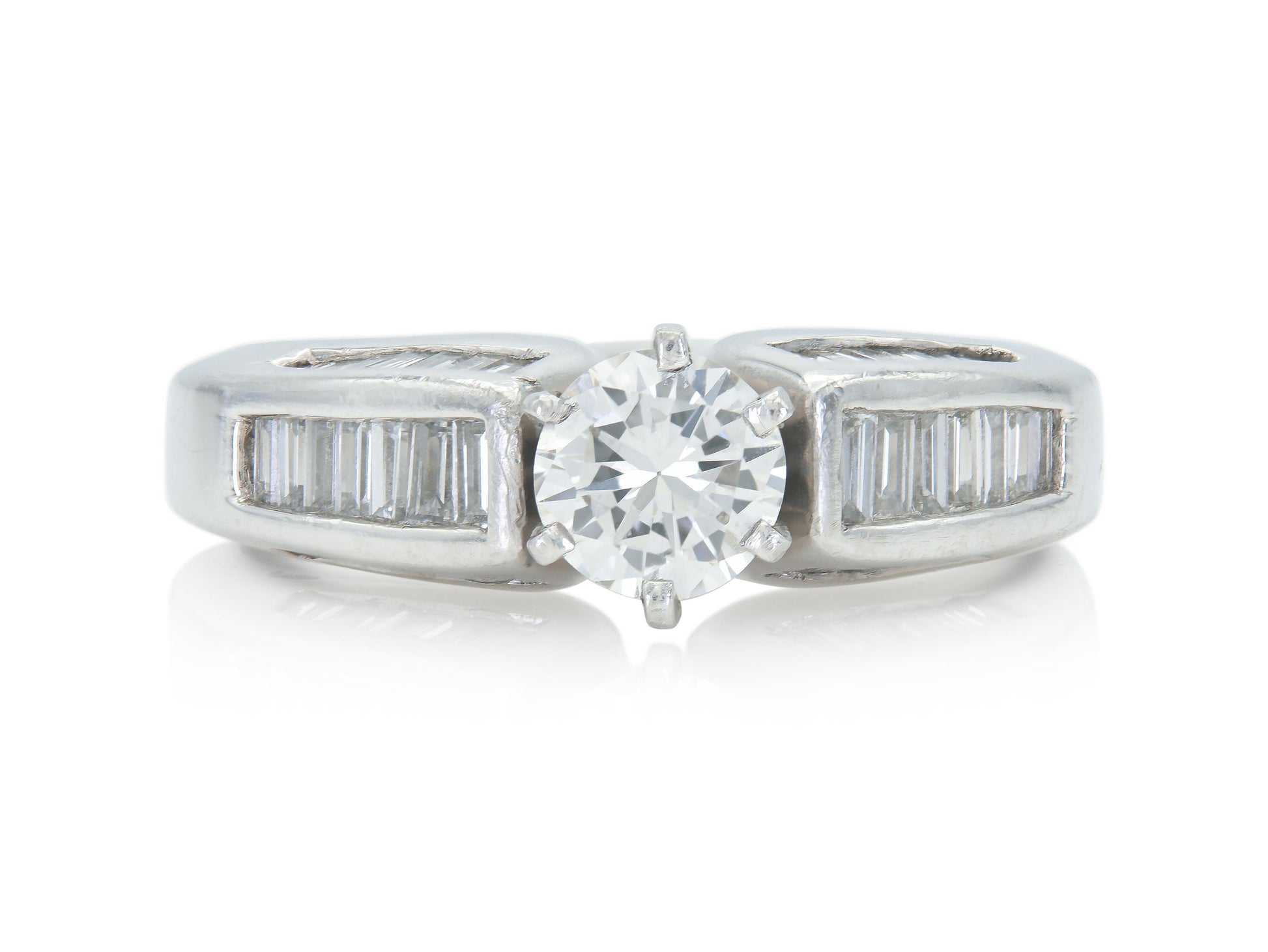 Vintage 1950s 0.60 Carat Old European Cut Diamond Engagement Ring