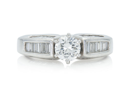 Vintage 1950s 0.60 Carat Old European Cut Diamond Engagement Ring