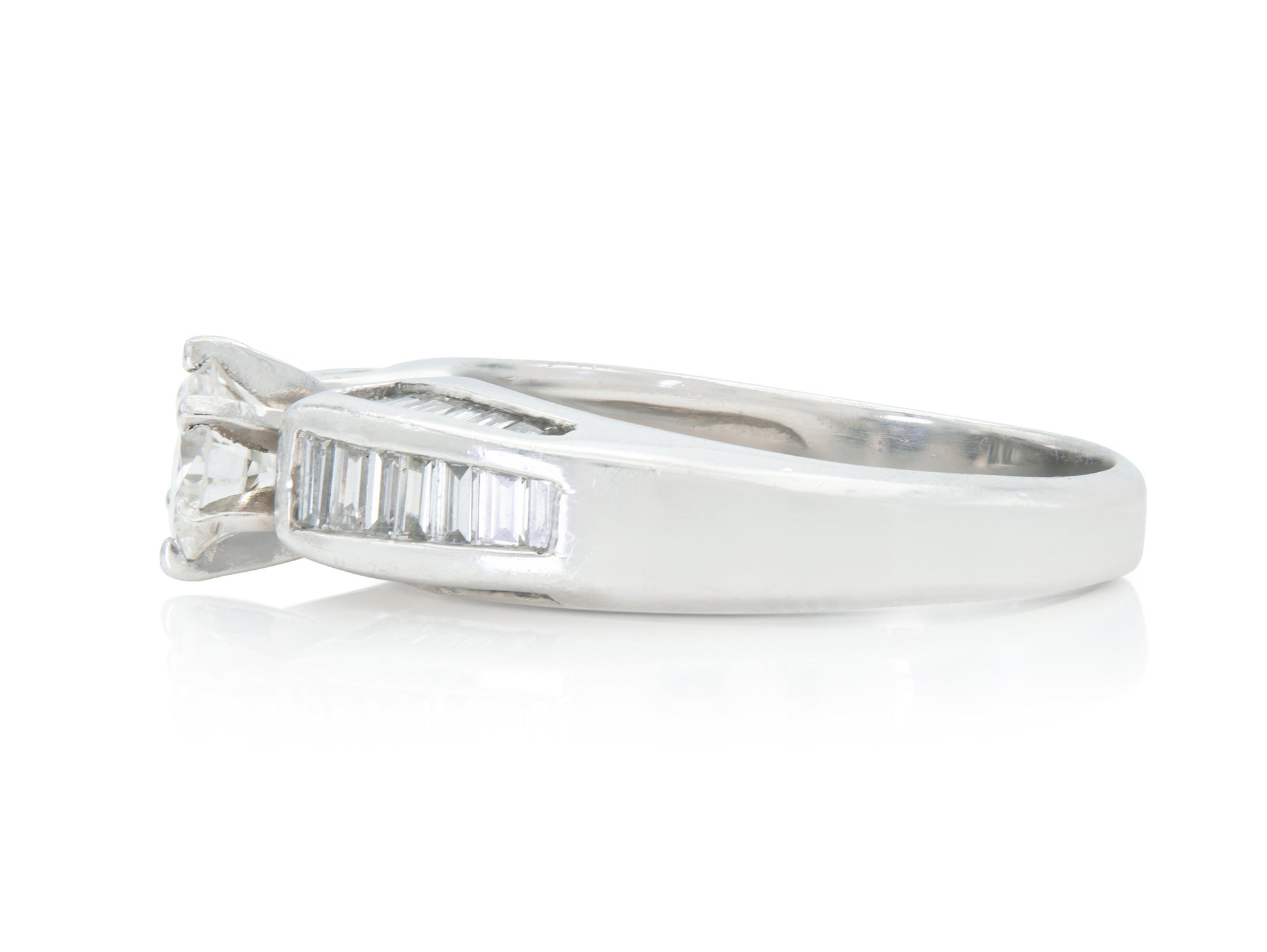 Vintage 1950s 0.60 Carat Old European Cut Diamond Engagement Ring