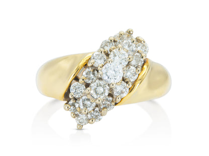 Vintage 1980s 1.00 Carat Round Cut Diamonds Ring