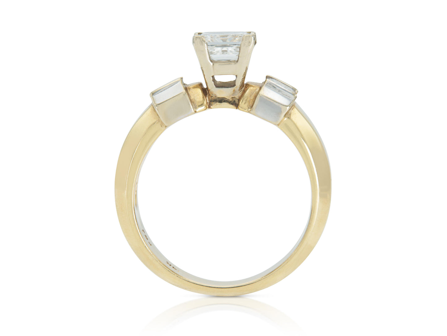 Vintage 1990s 1.00 Carat Princess Cut Diamond Engagement Ring
