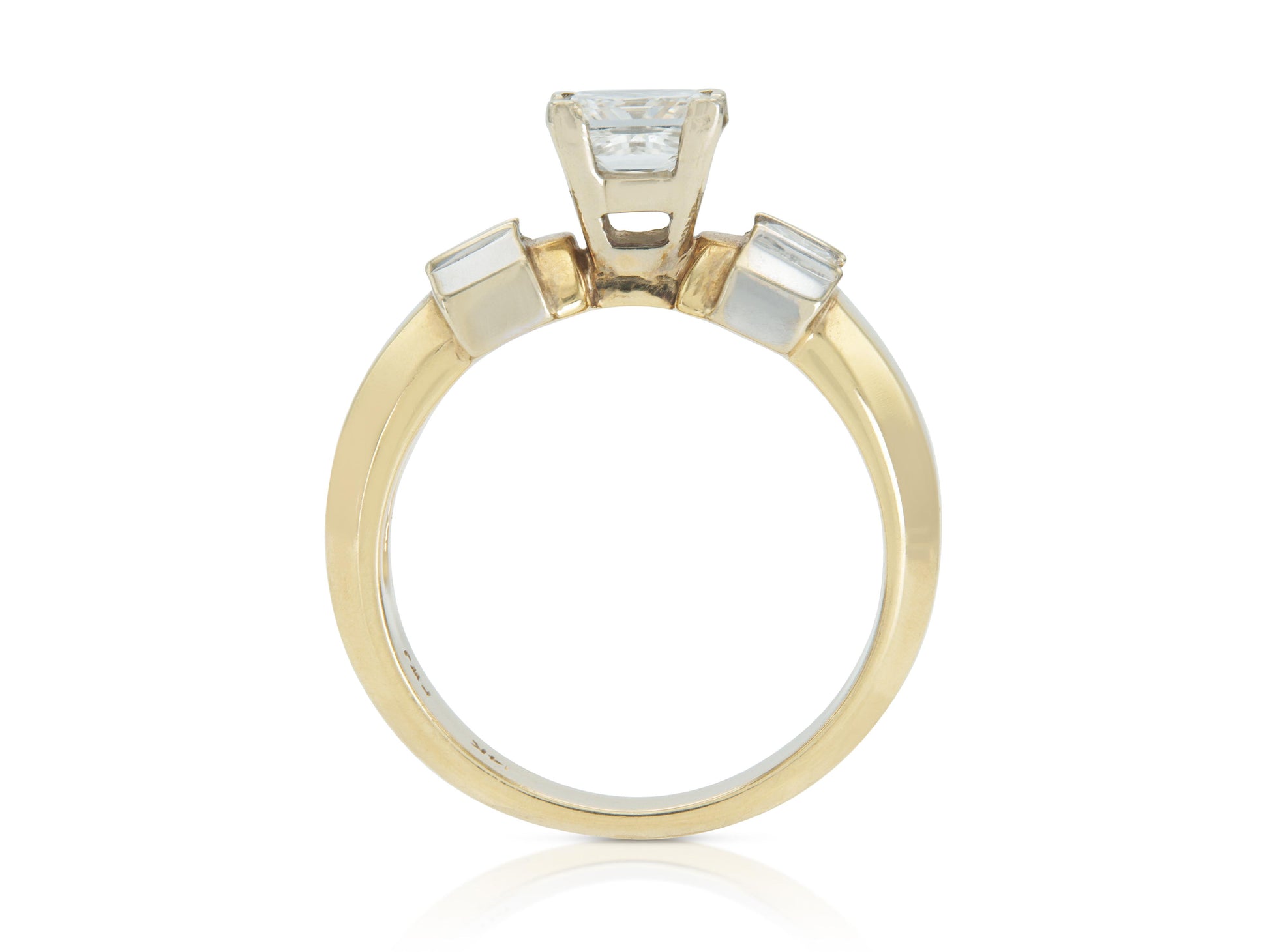 Vintage 1990s 1.00 Carat Princess Cut Diamond Engagement Ring