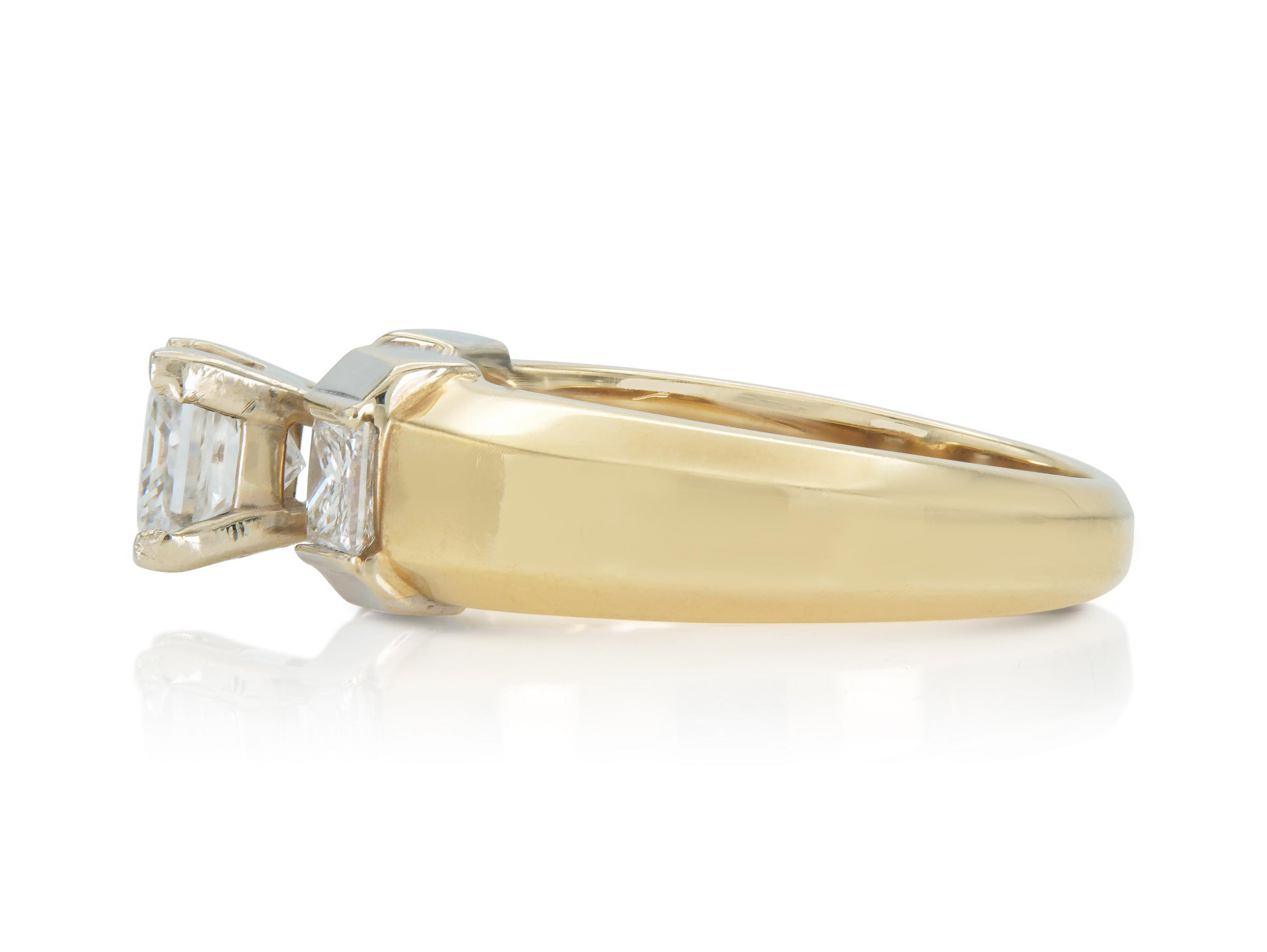 Vintage 1990s 1.00 Carat Princess Cut Diamond Engagement Ring