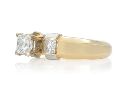 Vintage 1990s 1.00 Carat Princess Cut Diamond Engagement Ring