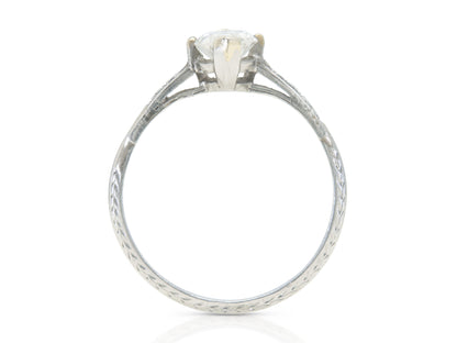 Antique Edwardian 1910s 0.88 Carat Marquise Cut Diamond Engagement Ring