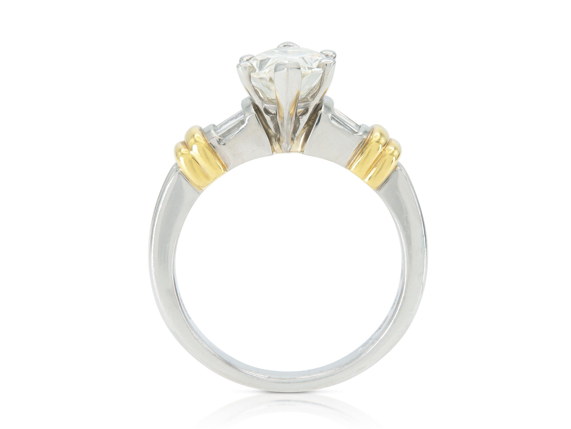 Vintage 1960s 2.10 Carat Marquise Cut Diamond Engagement Ring