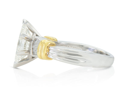 Vintage 1960s 2.10 Carat Marquise Cut Diamond Engagement Ring