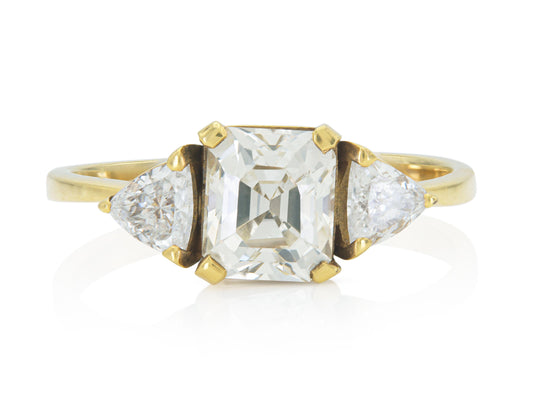 Vintage 1950s H. Stern 1.30 Carat Emerald Cut Diamond Engagement Ring