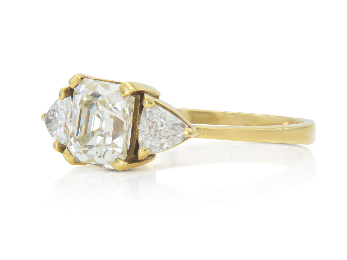 Vintage 1950s H. Stern 1.30 Carat Emerald Cut Diamond Engagement Ring