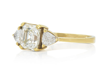 Vintage 1950s H. Stern 1.30 Carat Emerald Cut Diamond Engagement Ring