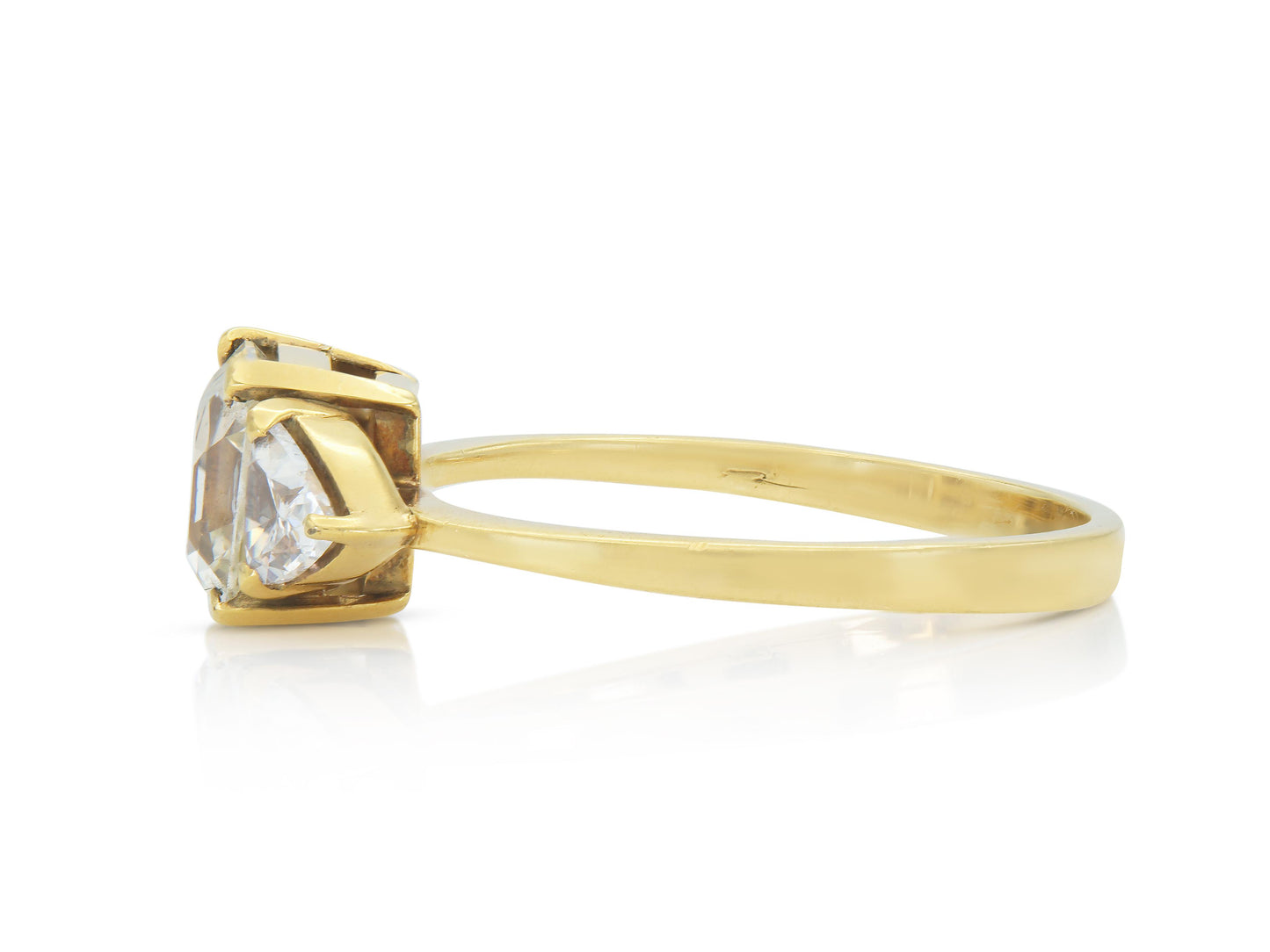 Vintage 1950s H. Stern 1.30 Carat Emerald Cut Diamond Engagement Ring