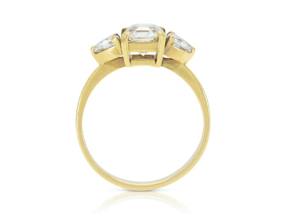 Vintage 1950s H. Stern 1.30 Carat Emerald Cut Diamond Engagement Ring