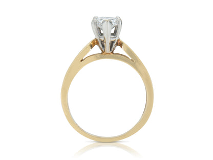 Vintage 1960s 0.87 Carat Pear Shaped Diamond Engagement Ring