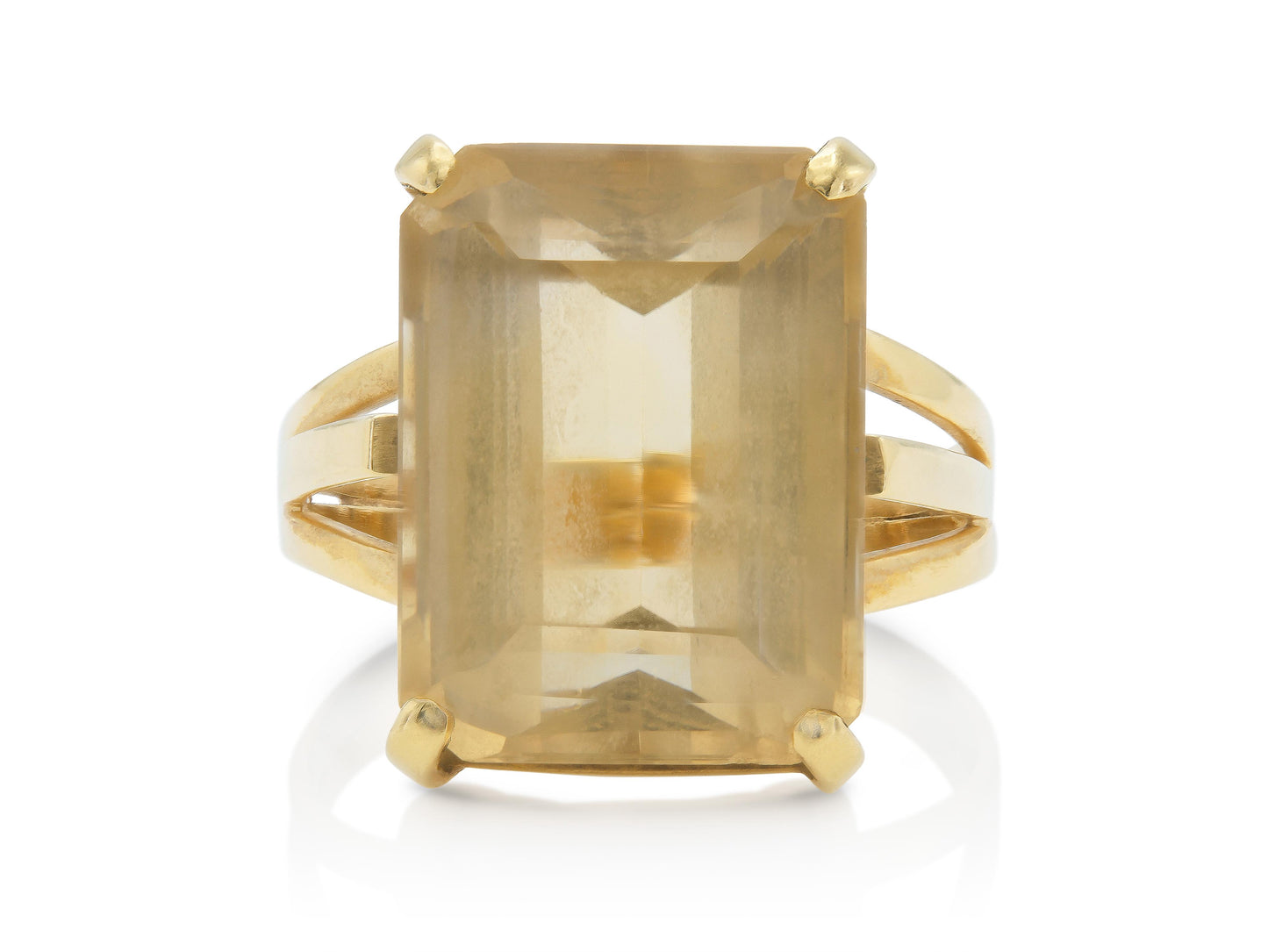 Vintage 1940s Retro 10.00 Carat Citrine Ring