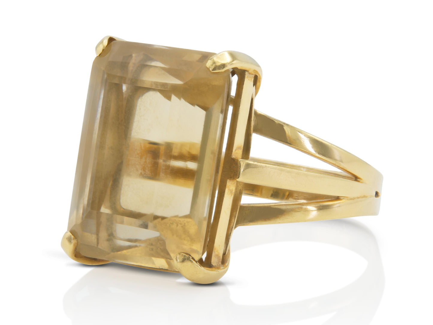 Vintage 1940s Retro 10.00 Carat Citrine Ring