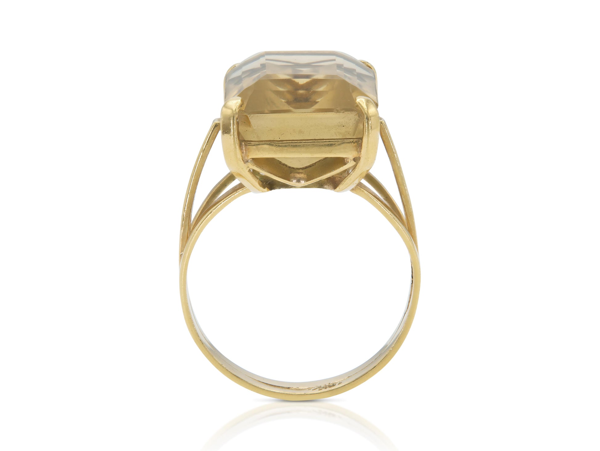 Vintage 1940s Retro 10.00 Carat Citrine Ring