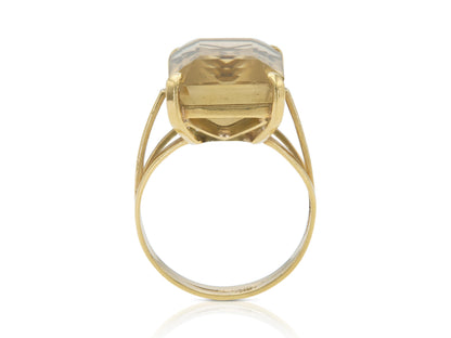 Vintage 1940s Retro 10.00 Carat Citrine Ring