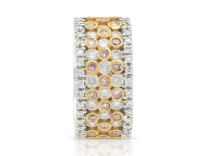 4.84 Carat White and Pink Diamonds Band