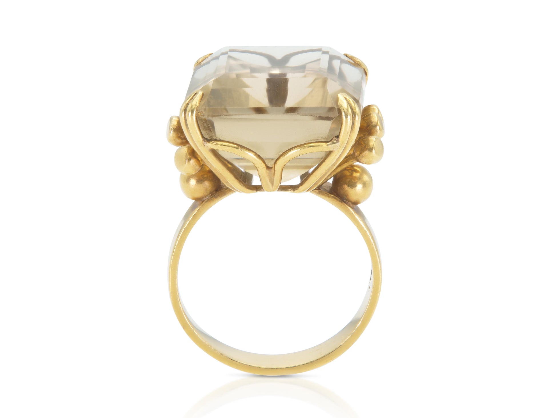 Vintage 1940s Retro 15.00 Carat Citrine Ring