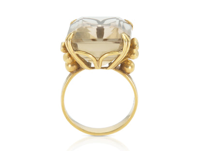 Vintage 1940s Retro 15.00 Carat Citrine Ring