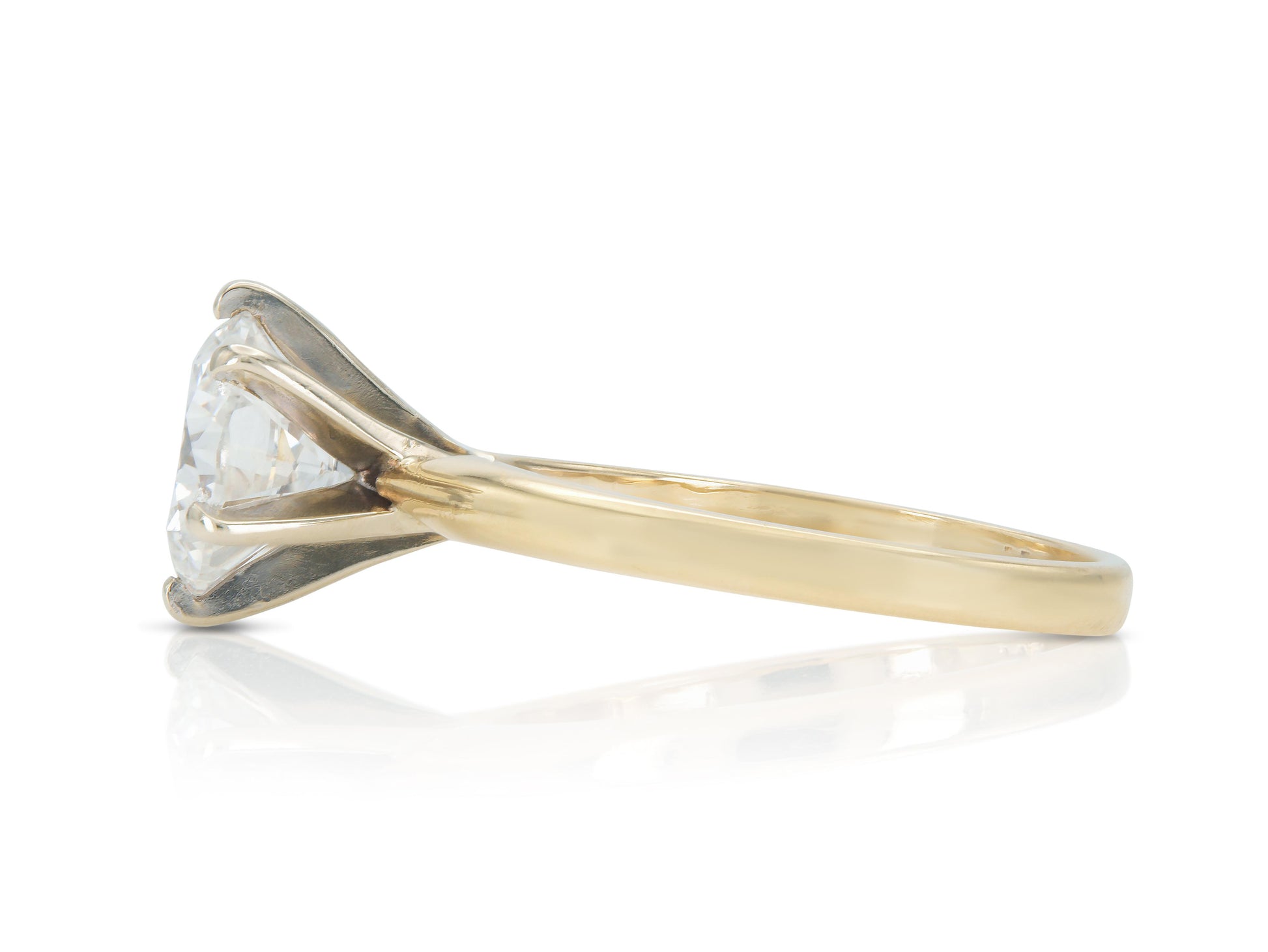 Vintage 1980s 1.50 Carat Round Cut Solitaire Diamond Engagement Ring
