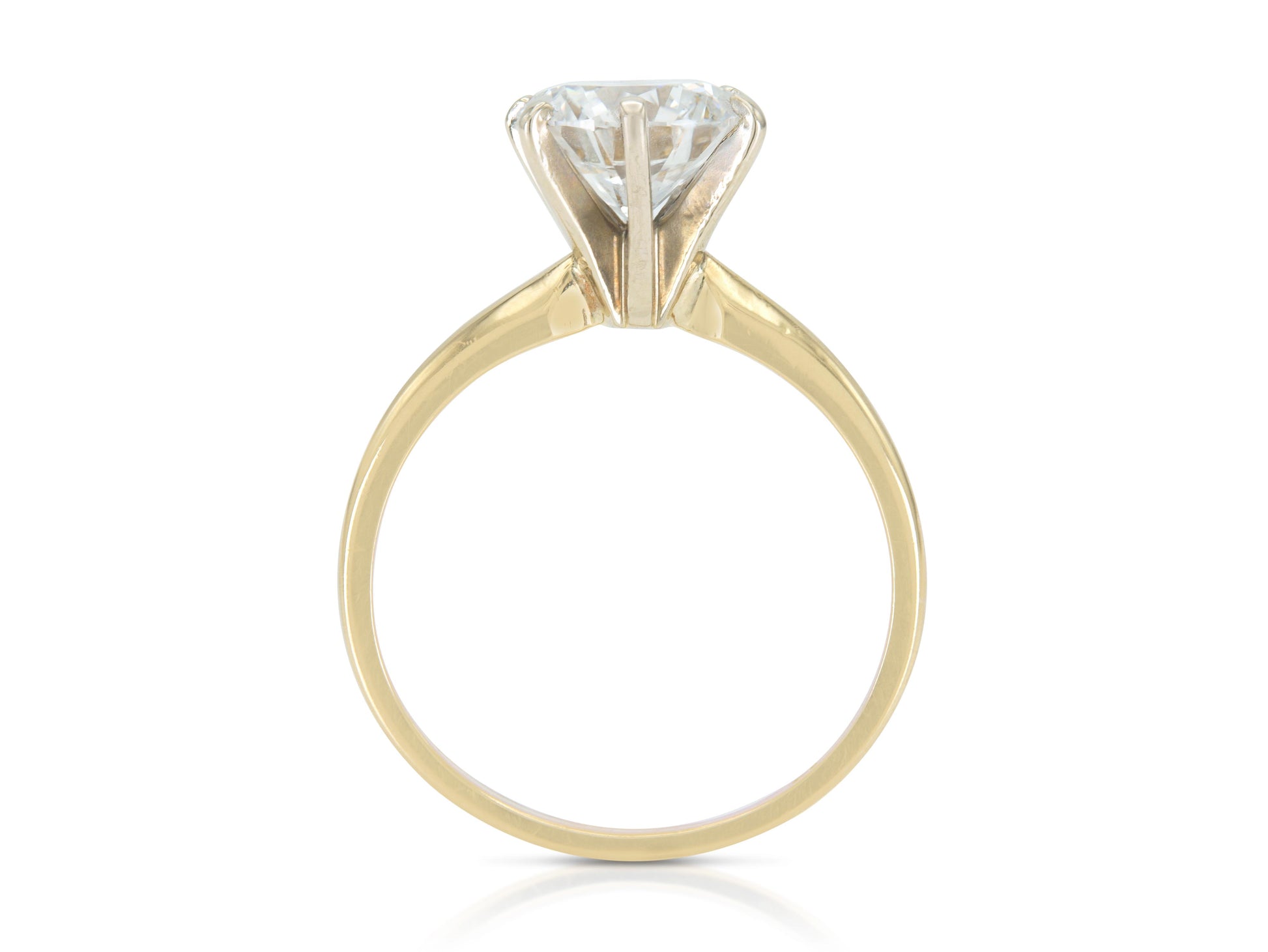 Vintage 1980s 1.50 Carat Round Cut Solitaire Diamond Engagement Ring